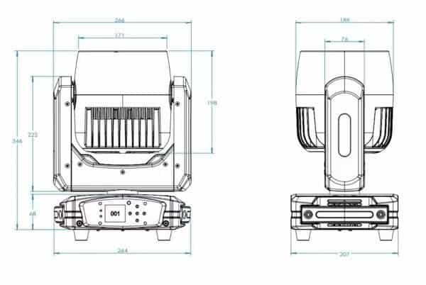 7x40w led wash moving head light