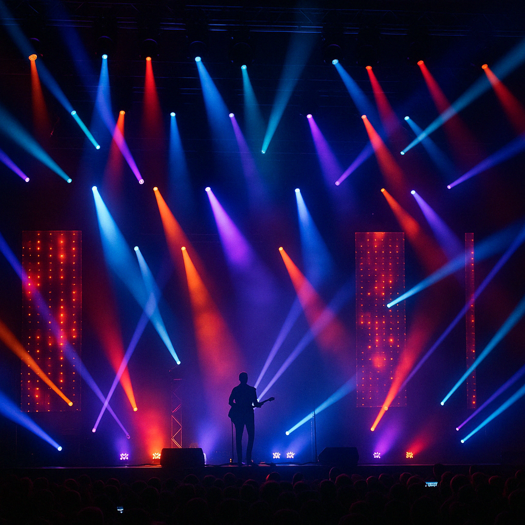 DMX制御フィクスチャーによるコンサートステージ