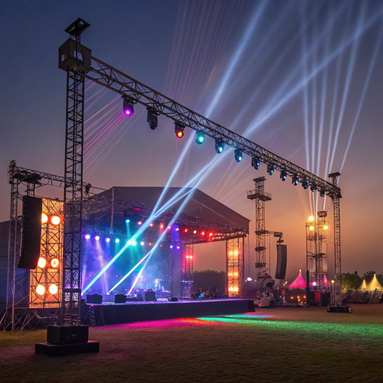 iluminación para festivales de música al aire libre